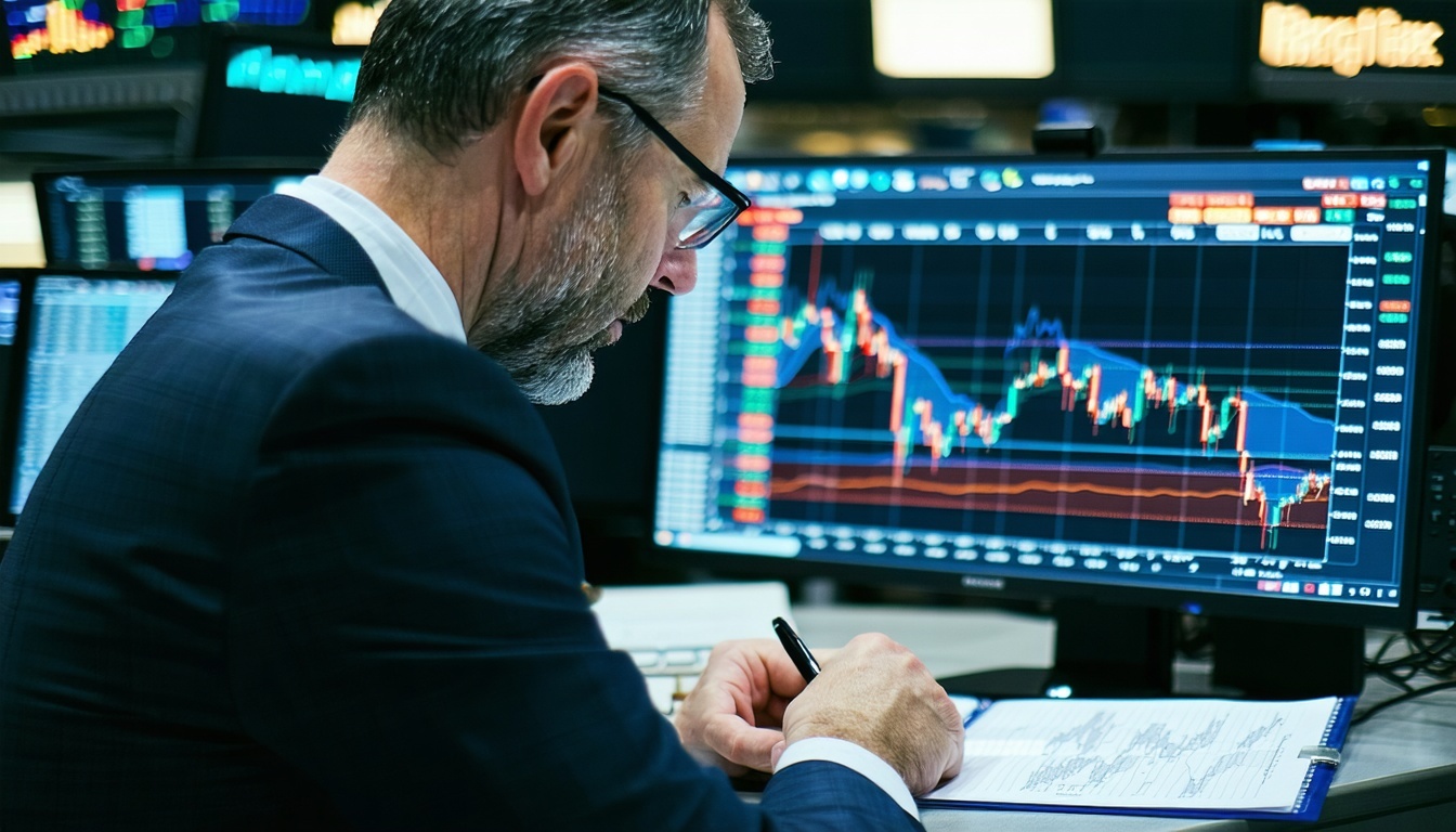 Trader using digital trade journaling tool